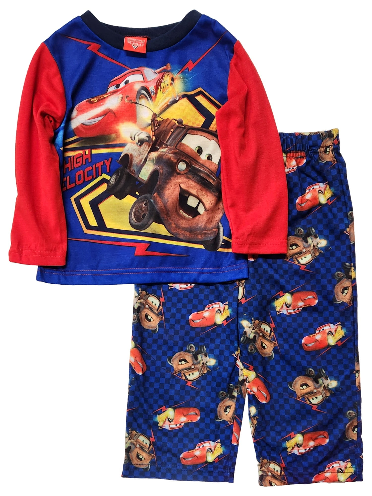 Disney Cars Toddler Boys Blue Lightning McQueen 2 Piece Pajama PJ Set 2T