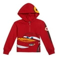 thumbnail image 1 of Disney Cars Toddler Boys' Fleece Quarter-Zip Hooded Sweatshirt Bright Red McQueen, 1 of 6