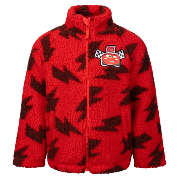 Disney Cars Toddler Boys' Fleece Zip-Up Jacket McQueen Racing Red