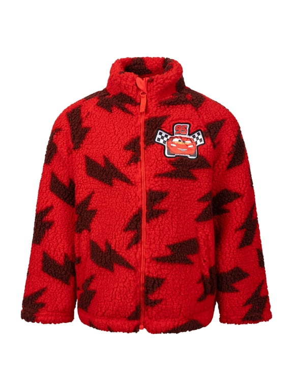 Cars Toddler Boys' Fleece Zip-Up Jacket McQueen Racing Red