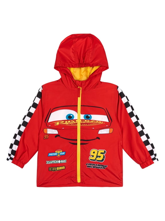 Cars Toddler Boys' Hooded Windbreaker Jacket McQueen Red