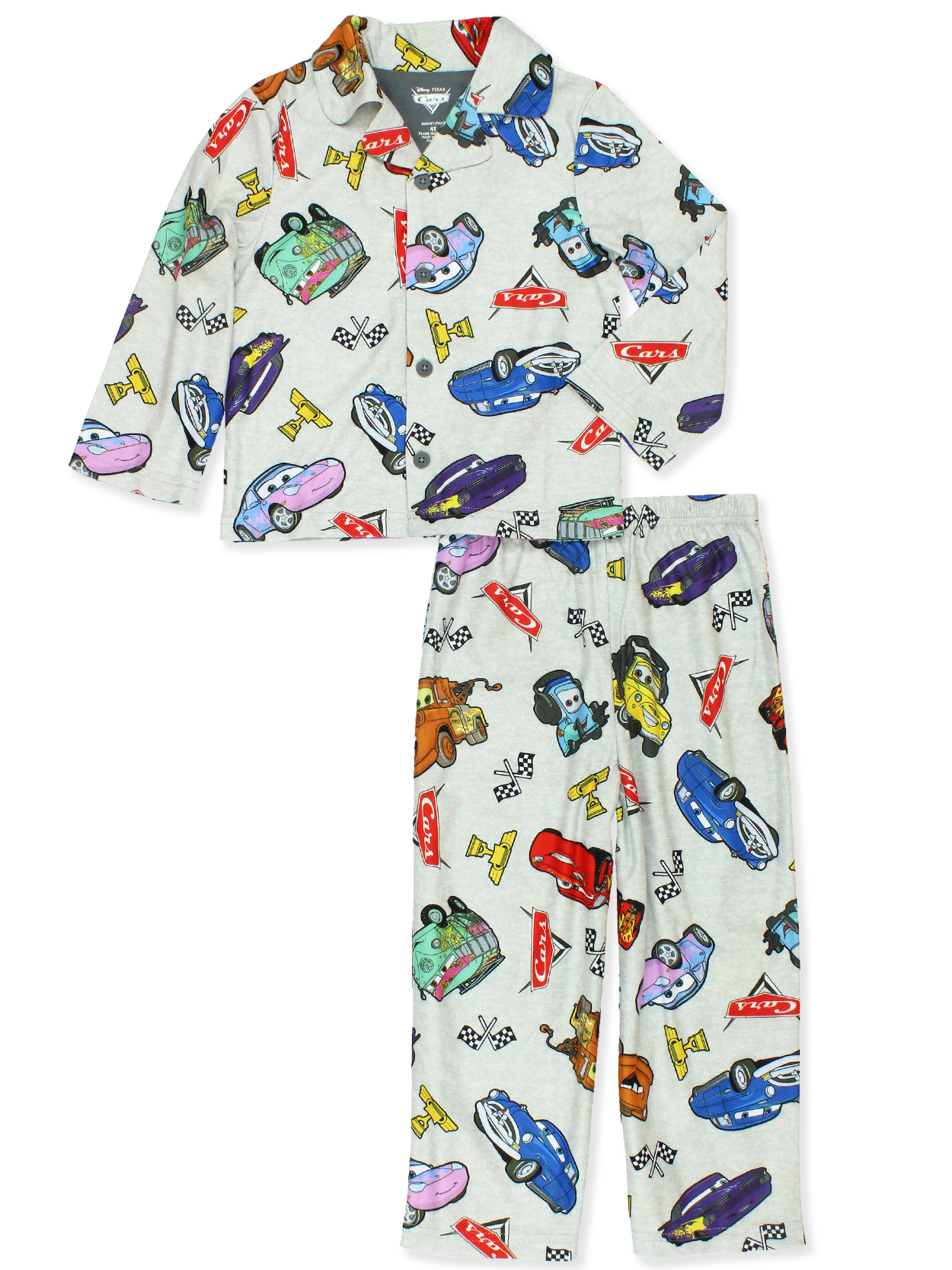 Disney Cars Toddler Kids Flannel Coat Style Pajamas Set CR099ECL