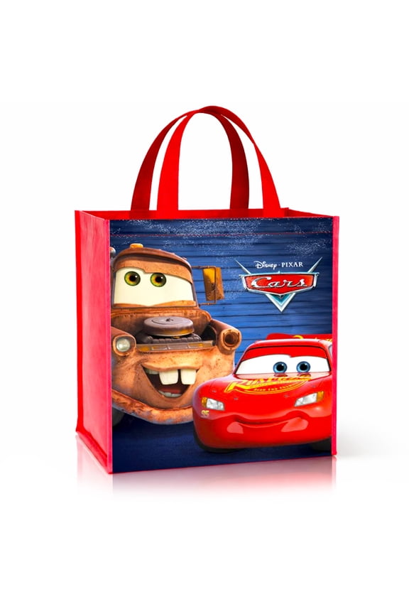 Cars Tote Bag for Boys - Double Sided Lightning McQueen Tote Bag - Medium Disney Cars Reusable Bag Featuring Lightning McQueen and Mater for Groceries, Shopping, Beach, More