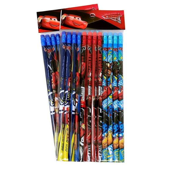 Disney Cars Wood Pencils Pack, 2 packs of 12