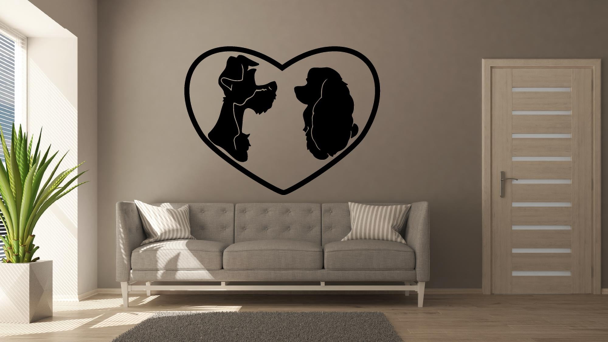 Lady And The Tramp Dog Characters Wall Decal - 20" X 22" Nursery Or Kids Room Vinyl Sticker Décor
