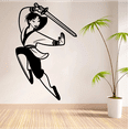 thumbnail image 1 of Disney Cartoon Character Mulan And Sword Jian Cute Silhouette Wall Sticker Design For Kids Boys Girls Room Bedroom Fun Wall Home Decal Design Stickers Wall Art Vinyl Decoration Size (40x40 inch), 1 of 3