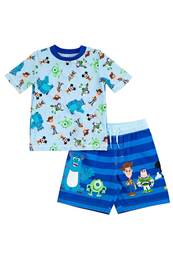Cartoon Character Print Lined 85% Polyester, Rash Guards (Boy’s)