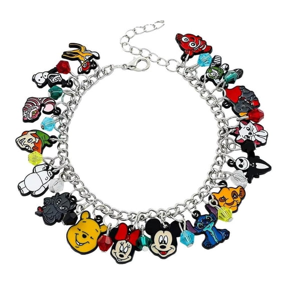 Disney Cartoon Characters Charms Metal Novelty Charm Bracelet - Walmart.com