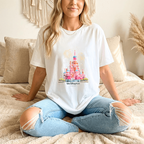 Disney Castle 25Th Anniversary Fireworks Celebration Magic Kingdom T-Shirt All Size S-5XL