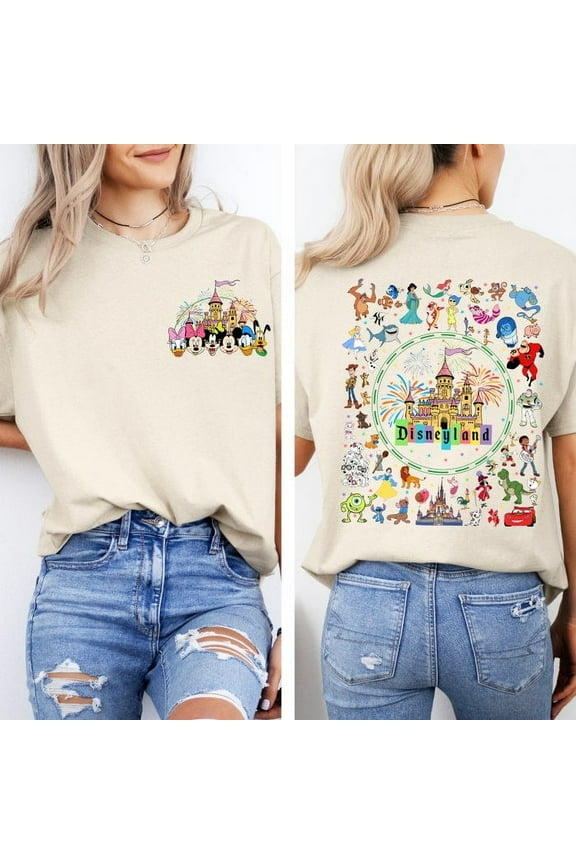 Disney Castle Magical Characters Mickey and Friends Shirt, Disney Pixar Collection Character Tee, Disneyland Family Matching Shirt