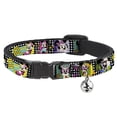 thumbnail image 1 of Disney Breakaway Cat Collar With Bell, Plastic Clip, Easy Adjustable, Mini Minnie Fashion Poses Polka Dot Black White Multi Color, 8.5 to 12 Inches 0.5 Inch Wide, 1 of 5
