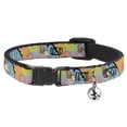 thumbnail image 1 of Disney Cat Collar, Breakaway Collar with Bell, Winnie the Pooh Eeyore Butterfly Pose Floral Collage Blue, 8.5 to 12 Inches 0.5 Inch Wide, 1 of 1