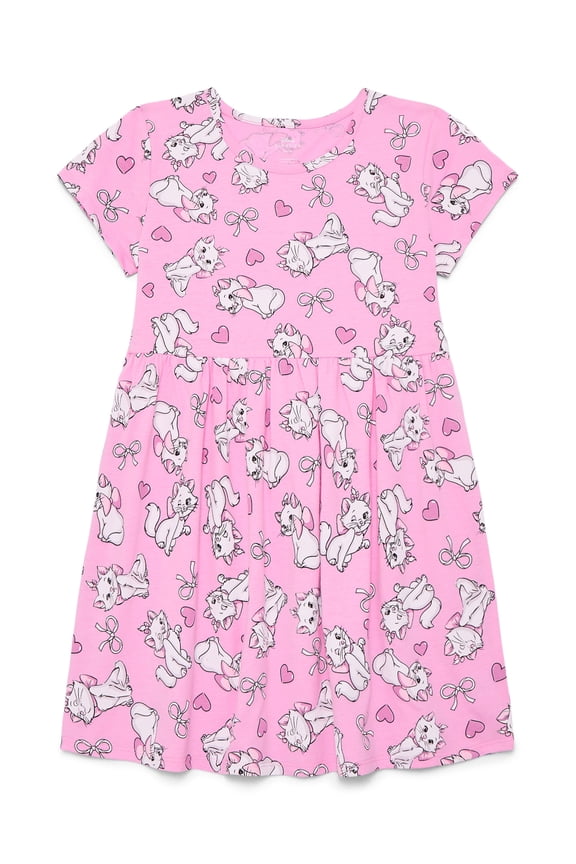 Disney Marie Aristocats Girls Allover Print Dress, Sizes 4-12