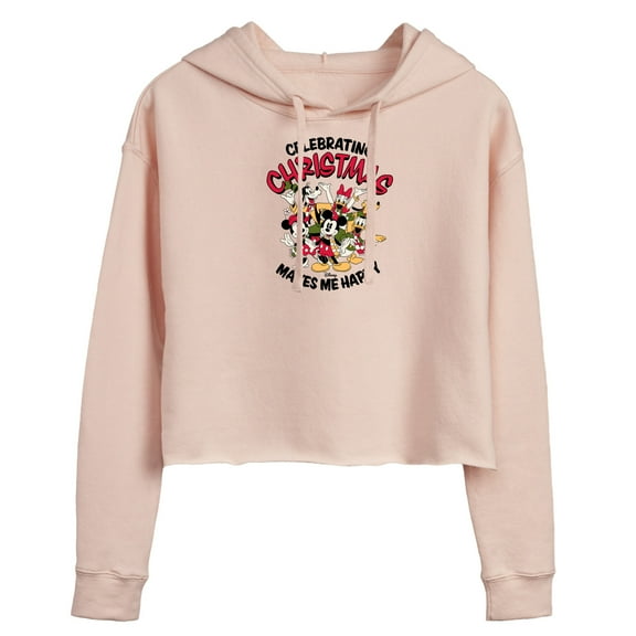 Disney - Celebrating Christmas - Juniors Cropped Pullover Hoodie