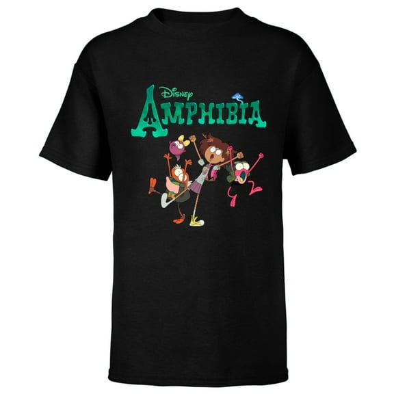 Disney Channel Amphibia - Short Sleeve T-Shirt for Kids - Customized-Black