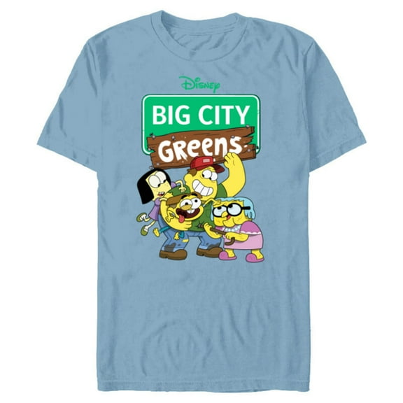 Disney Channel Big City Greens - Short Sleeve Blended T-Shirt for Adults -Customized-Ocean Blue