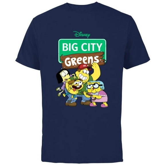Disney Channel Big City Greens - Short Sleeve Cotton T-Shirt for Adults -Customized-Navy