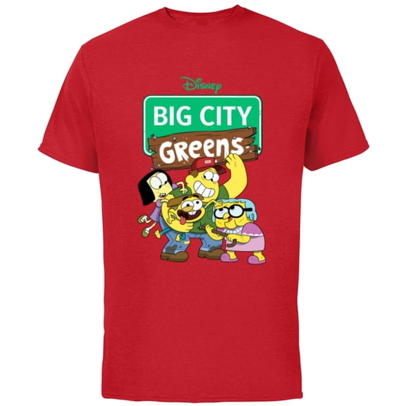 Disney Channel Big City Greens - Short Sleeve Cotton T-Shirt for Adults -Customized-Red