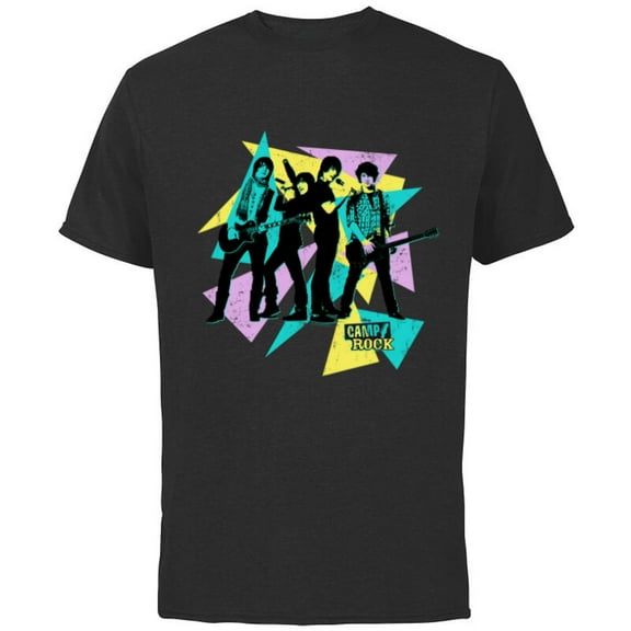 Disney Channel Camp Rock Mitchie Torres and Connect 3 - Short Sleeve Cotton T-Shirt for Adults - Customized-Black