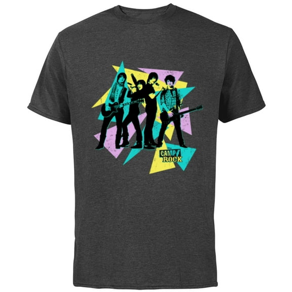 Disney Channel Camp Rock Mitchie Torres and Connect 3 - Short Sleeve Cotton T-Shirt for Adults - Customized-Charcoal