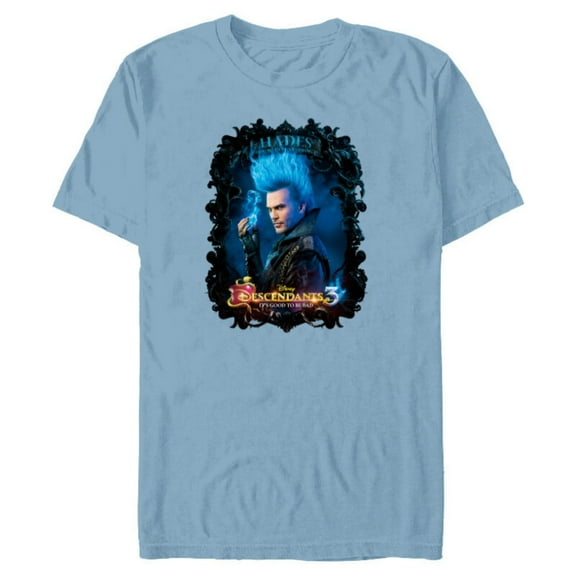 Disney Channel Descendants 3 Hades - Short Sleeve Blended T-Shirt for Adults -Customized-Ocean Blue