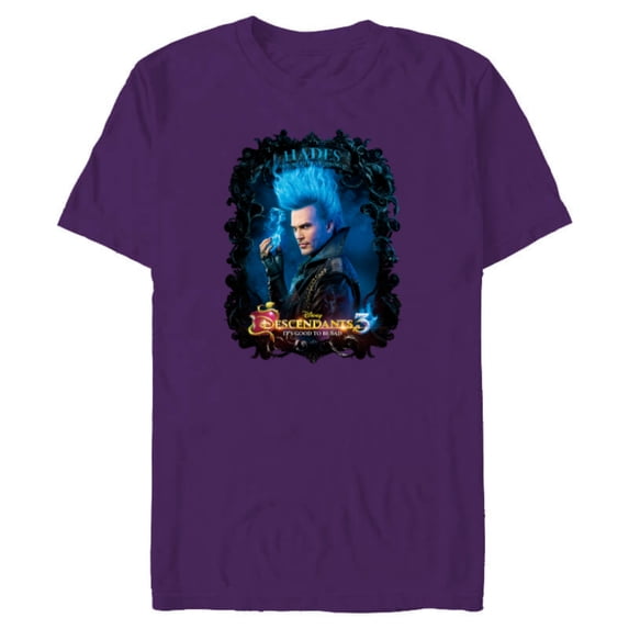 Disney Channel Descendants 3 Hades - Short Sleeve Blended T-Shirt for Adults -Customized-Purple