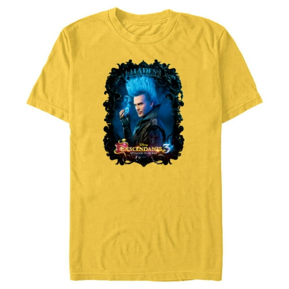 Disney Channel Descendants 3 Hades - Short Sleeve Blended T-Shirt for Adults -Customized-Yellow