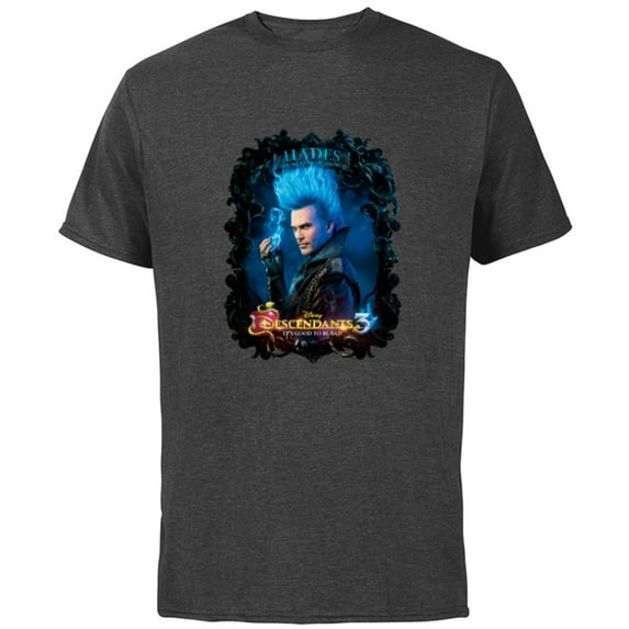 Disney Channel Descendants 3 Hades - Short Sleeve Cotton T-Shirt for Adults -Customized-Charcoal