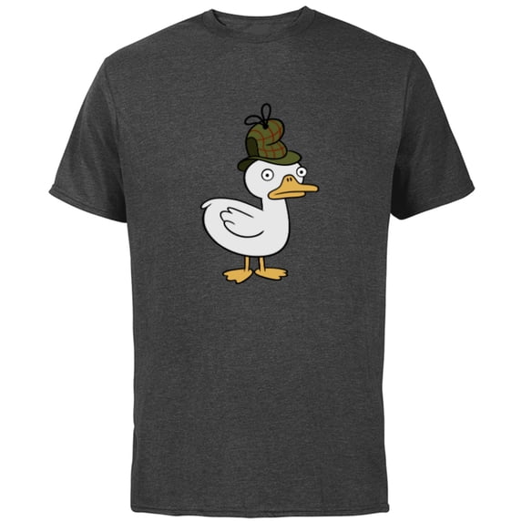 Disney Channel Gravity Falls Duck-Tective - Short Sleeve Cotton T-Shirt for Adults - Customized-Charcoal