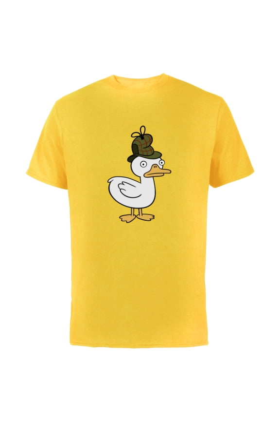 Channel Gravity Falls Duck-Tective - Short Sleeve Cotton T-Shirt for Adults - Customized-Yellow