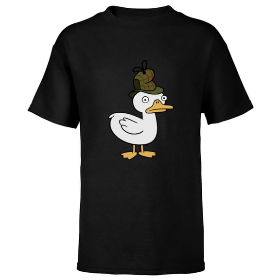 Disney Channel Gravity Falls Duck-Tective - Short Sleeve T-Shirt for Kids - Customized-Black
