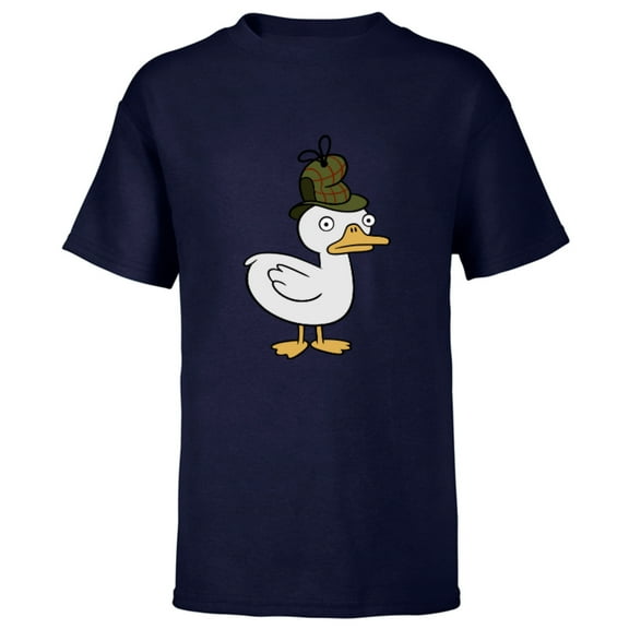 Disney Channel Gravity Falls Duck-Tective - Short Sleeve T-Shirt for Kids - Customized-Navy