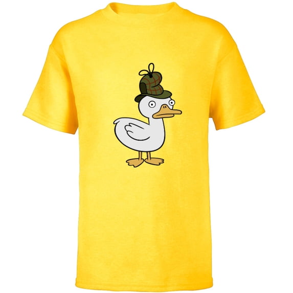 Disney Channel Gravity Falls Duck-Tective - Short Sleeve T-Shirt for Kids - Customized-Yellow