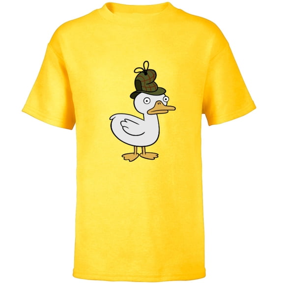 Disney Channel Gravity Falls Duck-Tective - Short Sleeve T-Shirt for Kids - Customized-Yellow