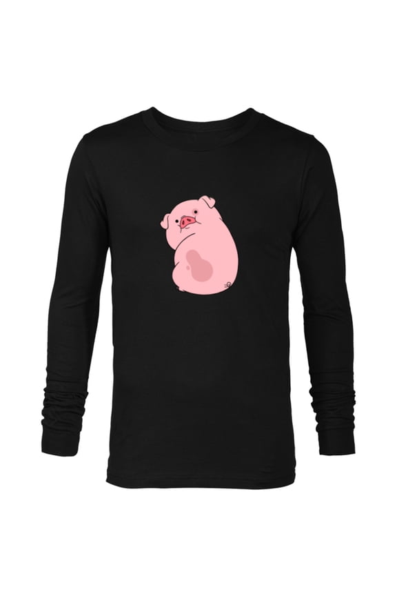 Channel Gravity Falls Waddles the Pig - Long Sleeve T-Shirt for Men -Customized-Black