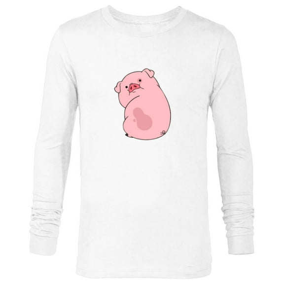 Disney Channel Gravity Falls Waddles the Pig - Long Sleeve T-Shirt for Men -Customized-White