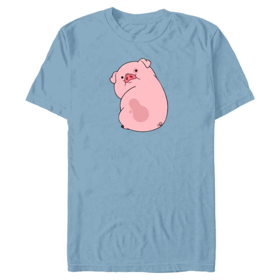 Disney Channel Gravity Falls Waddles the Pig - Short Sleeve Blended T-Shirt for Adults -Customized-Ocean Blue