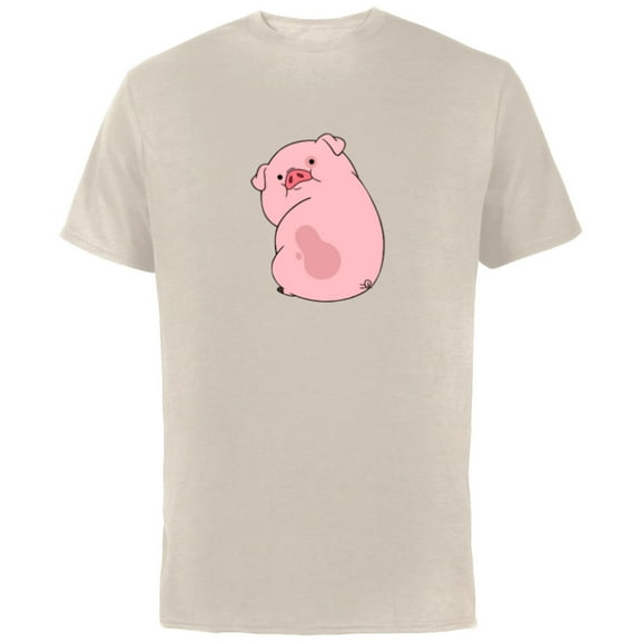 Disney Channel Gravity Falls Waddles the Pig - Short Sleeve Cotton T-Shirt for Adults -Customized-Natural