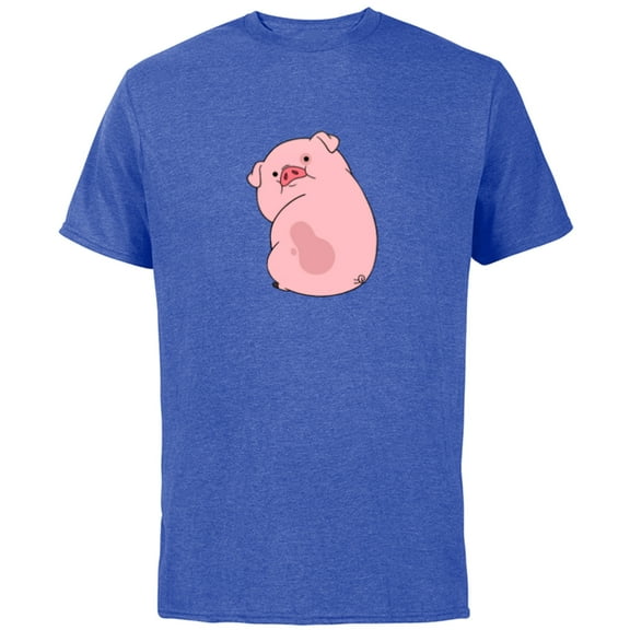 Disney Channel Gravity Falls Waddles the Pig - Short Sleeve Cotton T-Shirt for Adults -Customized-Royal Heather