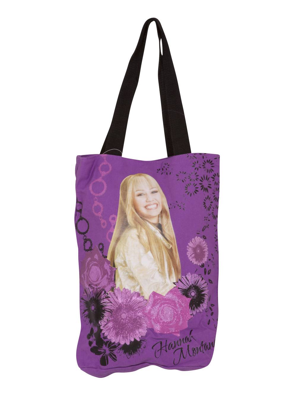 Disney Channel Hannah Montana Tote Bag Purple With Pink and Black
