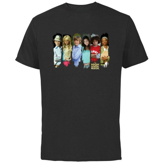 Disney Channel High School Musical Characters - Short Sleeve Cotton T-Shirt for Adults - Customized-Black