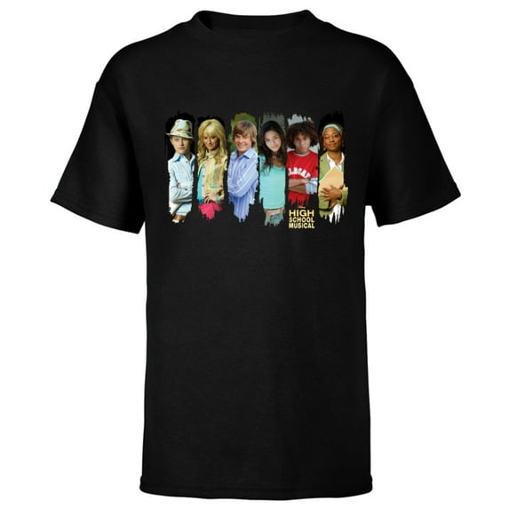 Disney Channel High School Musical Characters - Short Sleeve T-Shirt for Kids - Customized-Black