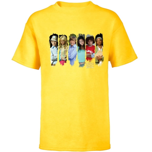 Disney Channel High School Musical Characters - Short Sleeve T-Shirt for Kids - Customized-Yellow