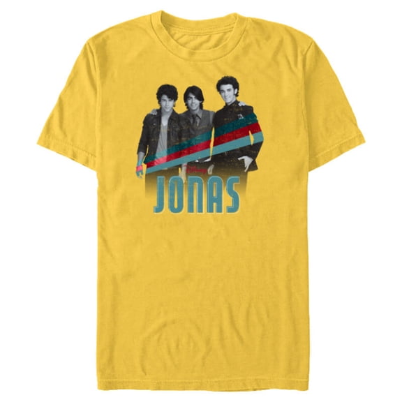 Disney Channel JONAS Nick Joe and Kevin - Short Sleeve Blended T-Shirt for Adults - Customized-Yellow