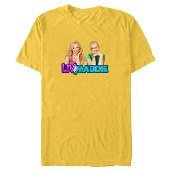 Disney Channel Liv and Maddie - Short Sleeve Blended T-Shirt for Adults - Customized-Yellow
