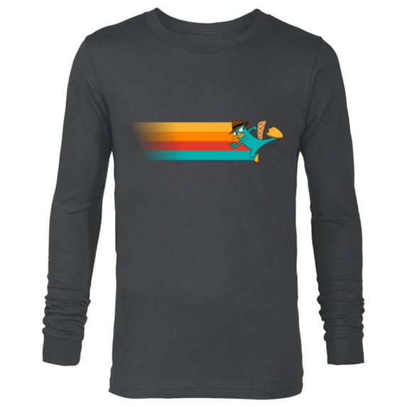 Disney Channel Phineas and Ferb Perry the Platypus - Long Sleeve T-Shirt for Men- Customized-Charcoal Heather