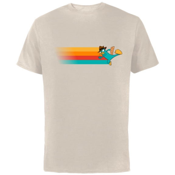 Disney Channel Phineas and Ferb Perry the Platypus - Short Sleeve Cotton T-Shirt for Adults- Customized-Natural