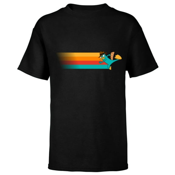 Disney Channel Phineas and Ferb Perry the Platypus - Short Sleeve T-Shirt for Kids- Customized-Black