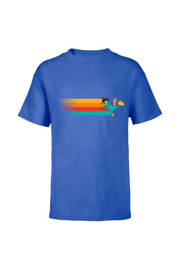 Channel Phineas and Ferb Perry the Platypus - Short Sleeve T-Shirt for Kids- Customized-Royal