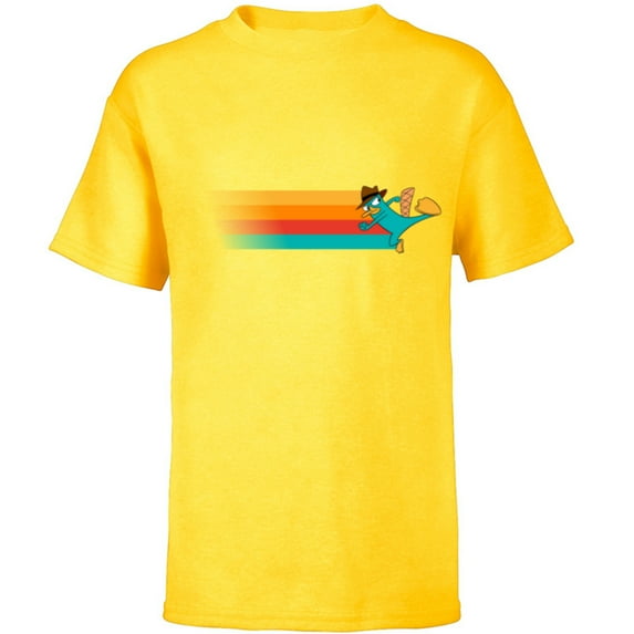 Disney Channel Phineas and Ferb Perry the Platypus - Short Sleeve T-Shirt for Kids- Customized-Yellow